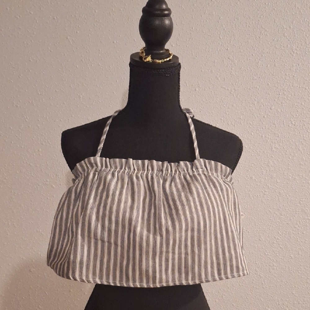 Striped Gray Women's Top - Picture 4 of 10